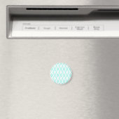 Türkisfarbenes und weißes Diamantmuster Magnet (In Situ (Geschirrspüler))
