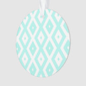 Türkisfarbenes und weißes Diamantmuster Ornament (Vorderseite)