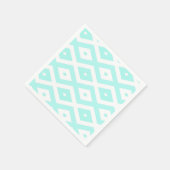 Türkisfarbenes und weißes Diamantmuster Serviette (Ecke)