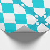 Türkisfarbenes und weißes Karton-Muster Geschenkpapier (Ecke)