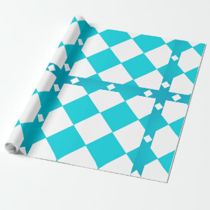 Türkisfarbenes und weißes Karton-Muster Geschenkpapier