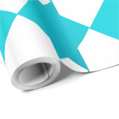 Türkisfarbenes und weißes Karton-Muster Geschenkpapier (Rolleneckpunkt)