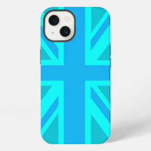 Türkisfarbenes Union Jack britisches Flagge iPhone Hülle