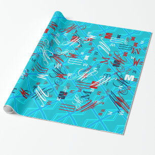 Türkisfarbenes Union Jack Flagge Anpassen Geschenkpapier