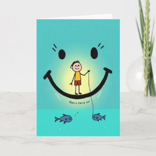 Türkisfarbenes Vatertags-Smile-Karte Karte