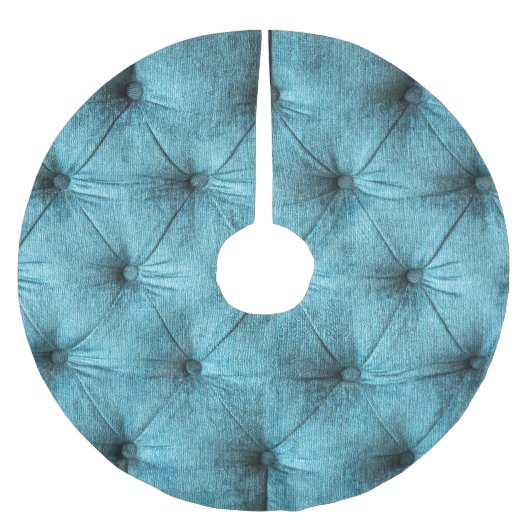 Türkisfarbenes Velvet Sofa Nah Polyester Weihnachtsbaumdecke (Vorderseite)