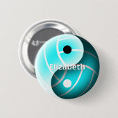türkisfarbenes Volleyballjang personalisiert Button (Vorne & Hinten)