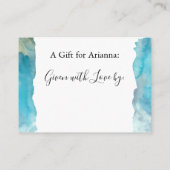 Türkisfarbenes Wash Display Brautparty Begleitkarte (Rückseite)