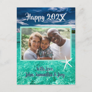 Türkisfarbenes Wasser Neujahrs-Foto Grußpostkarte Postkarte