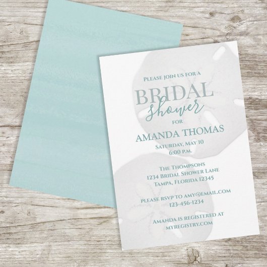 Türkisfarbenes Wasser Sandstrand Dollar Elegante Einladung