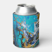 Türkisfarbenes Wasser und abstrakte Kunst Dosenkühler (Kanne Vorderseite)