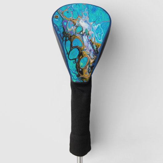Türkisfarbenes Wasser und abstrakte Kunst Golf Headcover (Vorderseite)