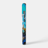 Türkisfarbenes Wasser und abstrakte Kunst iPhone Hülle (Linke Seite)