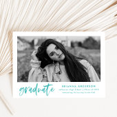 Türkisfarbenes Wasserfarben Pinsel Skript-Foto Abs Ankündigung