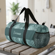 Türkisfarbenes Wasserfarben-Tropenblatt-Monogramm