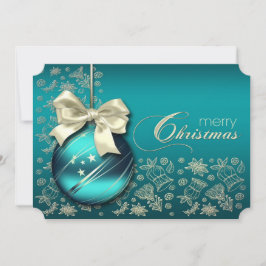 Türkisfarbenes Weihnachtsbaum Weihnachtsfest Party Einladung