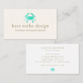 Türkisfarbenkrabbe Visitenkarte (Vorne/Hinten)