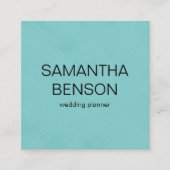 Türkisfarbenleder Hochzeitsplaner Quadratische Visitenkarte (Vorderseite)