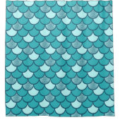 Türkisfarbenmuster mit Glitzer Duschvorhang (Vorderseite)