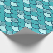 Türkisfarbenmuster mit Glitzer Geschenkpapier (Ecke)