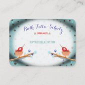 Türkisfarbenvögel nest Polka-Punkte Visitenkarte (Rückseite)