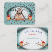 Türkisfarbenvögel nest Polka-Punkte Visitenkarte (Vorne/Hinten)