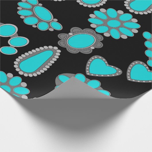 Türkisfarbenwaschpapier Geschenkpapier (Ecke)