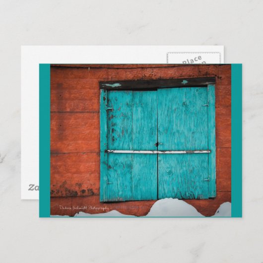 Türkisfenster in New Mexico Winter. Postkarte (Vorne/Hinten)