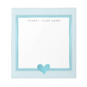 Türkisfoiles Herz Notepad 5.5" x 6" Notizblock (Vorderseite)