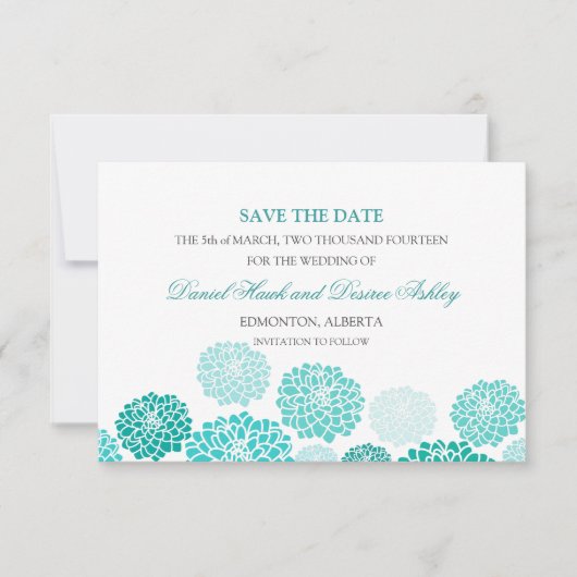 Türkisgarten Hochzeit SAVE THE DATE (Vorderseite)
