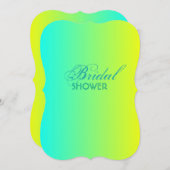 Türkisgelb-grün-Brautparty Einladung (Vorne/Hinten)