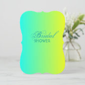 Türkisgelb-grün-Brautparty Einladung (Stehend Vorderseite)