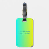 Türkisgelb-grün-farbene Monogramme mit modernem Ch Gepäckanhänger (Rückseite vertikal)