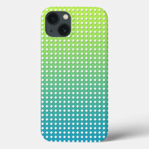Türkisgelbe geometrische Muster Diamanten iPhone 13 Hülle