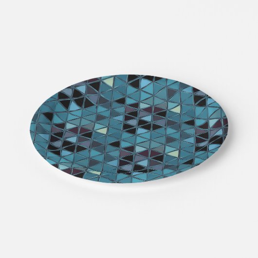 Türkisgesteinigtes Glasmosaik Südwesten Pappteller (Schrägansicht)