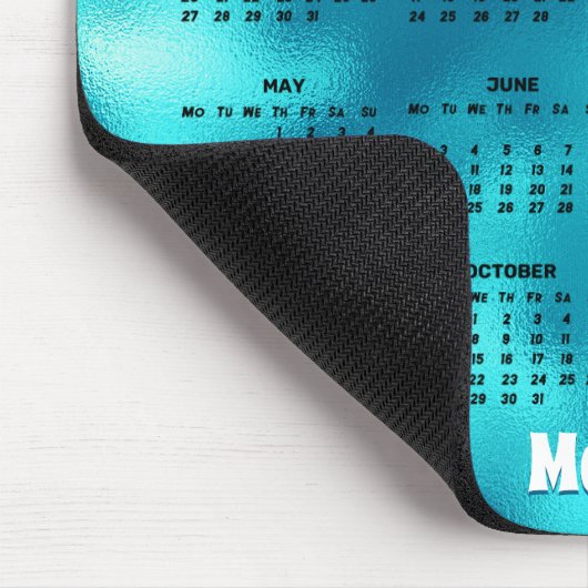 Türkisglanz 2025 Mono-Kalender Mousepad (Ecke)