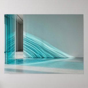 Türkisglas-Lichtspuren Architektur-Wand Ar Poster