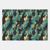 Türkisgoldfarben, Schwarz-weiße Cowhid Geschenkpapier Set (Vorderseite 3)