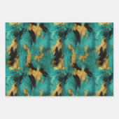 Türkisgoldfarben, Schwarz-weiße Cowhid Geschenkpapier Set (Vorderseite 2)