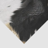 Türkisgoldfarben, Schwarz-weiße Cowhid Seidenpapier (Detail)