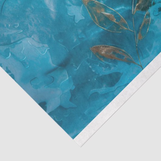 Türkisgoldleaf und botanisches Gewebe Seidenpapier (Ausschnitt)