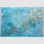 Türkisgoldleaf und botanisches Gewebe Seidenpapier (Vorderseite)