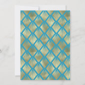 Türkisgoldverheiratung Vintager Deko der 20er Jahr Einladung (Rückseite)