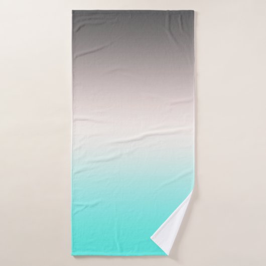Türkisgrau Ombre Badehandtuch (Badehandtuch)