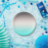 Türkisgrau Ombre Duschvorhang Pappteller (Party)