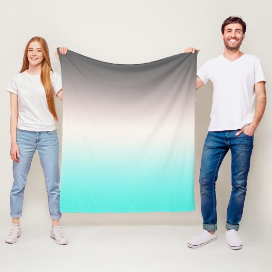 Türkisgrau Ombre Fleecedecke (Beispiel)