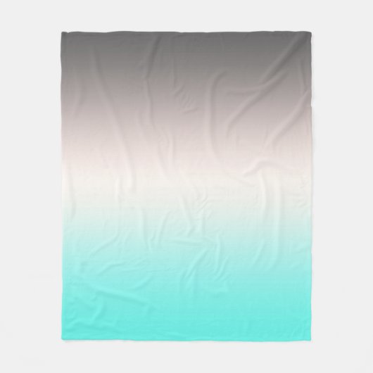 Türkisgrau Ombre Fleecedecke (Vorderseite)