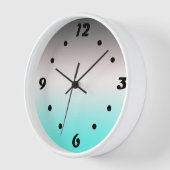 Türkisgrau Ombre Square Wall Clock Uhr (Winkel)