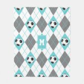 Türkisgraue Raute Fleecedecke (Vorderseite)