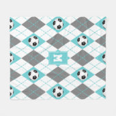 Türkisgraue Raute Fleecedecke (Vorderseite (Horizontal))